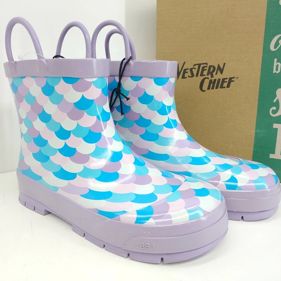 Western Chief Shorty Lila Lluvia Barro Botas Niñas Niño Talla 13 Impermeables Foto 1 de 1