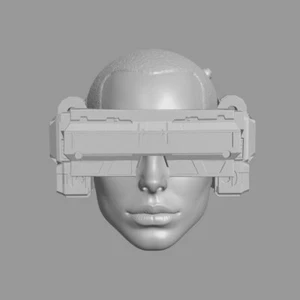 Cyber Female v1 Sci-Fi Custom Head für Cosmic Legions und andere Actionfiguren - Bild 1 von 1