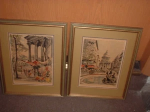 2 Pariser Szene "Kräuter" signiert limitierte Auflage Drucke mattiert, gerahmt/Plexiglas - Bild 1 von 8