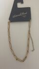 New Universal Thread 16.5" Gold Colored Necklace Each Chain Link is 3/4"