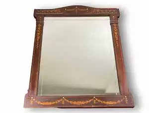 MIROIR. STYLE EDWARDIEN. MARQUETERIE DE BOIS D'ACAJOU DE BUIS. UK. XIX-XXÈ - Bild 1 von 2
