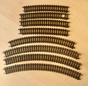 ARNOLD Spur N, 0142, 0132, 0164, 0154 gebogenes Gleis, braun, 8 Stück. 2. Wahl - Bild 1 von 1