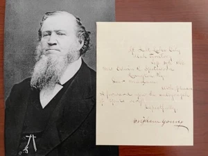 BRIGHAM YOUNG MANUSCRIPT LETTER SIGNED, MORMAN LEADER, 1866 - Picture 1 of 1