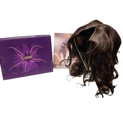 LUVME 100% человеческих волос защитный V-часть бесклеевой длинный парик длинный, темно-коричневый новый  - Изображение 1 из 4