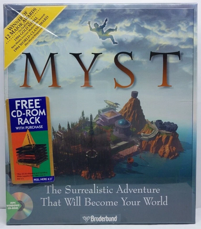 Vintage 1994 MYST Broderbund Windows PC CD-ROM Big Box Game *New Factory Sealed* - Image 1 of 4
