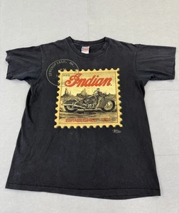 Vintage Single Stitched Indian Motorcycle Shirt Size Large Biker Vtg Rare - Picture 1 of 11