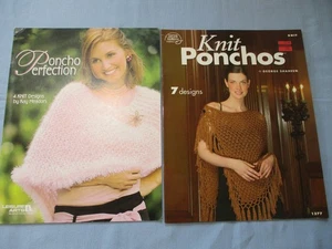 KNIT PONCHOS 2 Book Lot 11 Designs Patterns Wrap PERFECTION Step By Step Guide - Picture 1 of 2