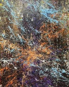 Jackson Pollock Style Wall Art Acrylic Action Painting Cool Artwork Pop Culture - Picture 1 of 4