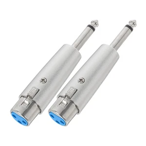  2 Stück 6,35 mm auf XLR-Buchse-Adapter: Mikrofonanschluss aus Metall – stabile - Bild 1 von 20
