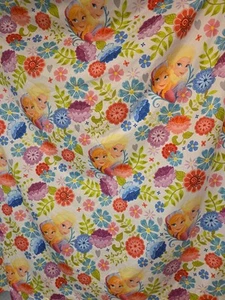 Disney Frozen Flat Full Sheet Anna And Elsa Flowers Pretty Colorful Floral Good - Picture 1 of 4