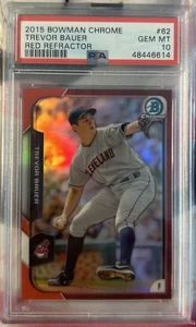 2015 Bowman Chrome Trevor Bauer Red Refractor 1/5 PSA 10 POP 1 #62 - Bild 1 von 3