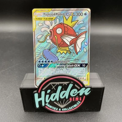 Pokémon SM Team Up Holo Card Magikarp Wailord GX Alternate Full Art 161/181 - Image 1 of 3