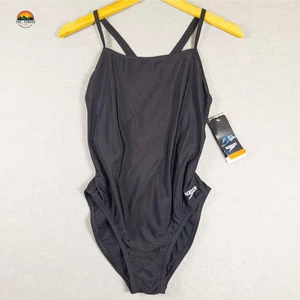 NWT Speedo One Piece Swimsuit Black Eco ProLT Comfort Women's Size 10/36 - Picture 1 of 9