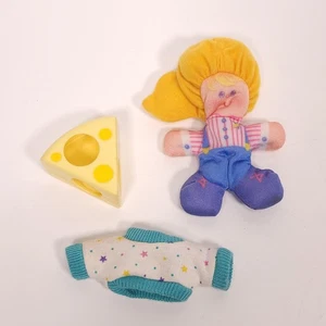 1987 Fisher Price Smooshees Kuscheltier Heide 4 Zoll Vintage Plüsch Knabber Maus Käse - Bild 1 von 10