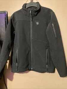 Ariat Youth Kids Boys Medium (10-12) Black Soft Shell Fleece Jacket, Lined - Picture 1 of 8