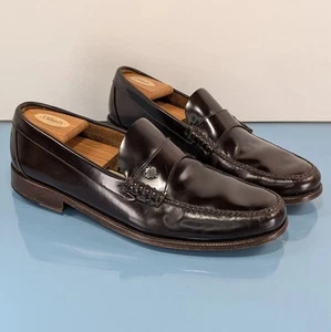 Handgefertigte Vintage Herren Gr. 11 / EU 45 Kaffeebraun Adelsleder Beefroll Halbschuhe - Bild 1 von 23