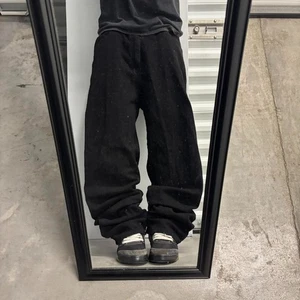 Vintage Y2K/2000s Baggy Grunge Solid Black Skater Essential Denim Jeans! 38x32 - Picture 1 of 8