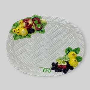 VTG Lefton China Kitschy Fruit Salad Basket Weave Pattern Serving Dish 1960’s - Picture 1 of 7