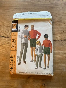 McCall's Men's Shirt Pants Shorts Vintage Sewing Pattern Large Chest 42-44 9284 - Picture 1 of 2