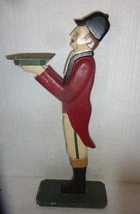 De colección Arte Popular Ecuestre Madera Mayordomo Soporte Pintado a Mano Pie 31" Alto - Imagen 1 de 6