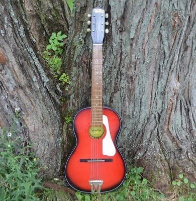 VINTAGE 1960's WINSTON PARLOR GUITAR ACOUSTIC KAWAI JAPAN STELLA COPY W/CASE - Image 1 of 4