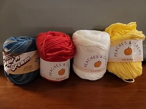 4 Skeins Cotton Yarn, 3 Peaches And Creme, 1 Sugar And Cream - Picture 1 of 5