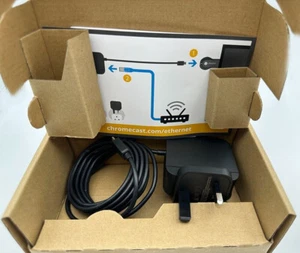 Google Ethernet Adaptor Adapter Chromecast Micro-USB UK Mains 3-pin Plug Charger - Picture 1 of 9