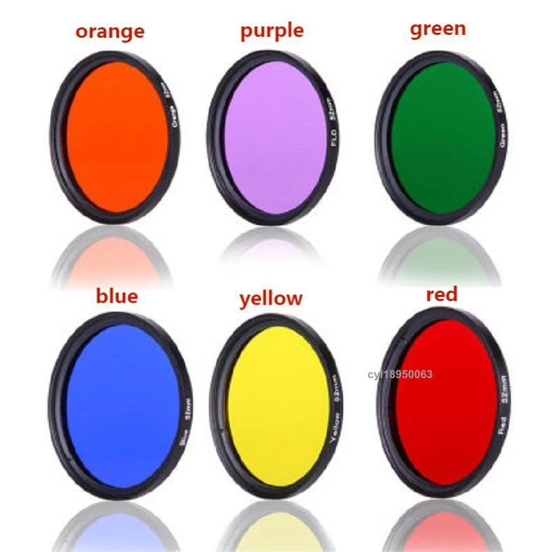 Full Color Filter 37 40.5 43 46 49 52 77mm for Nikon Canon DSLR Camera Lenses - Image 1 of 4