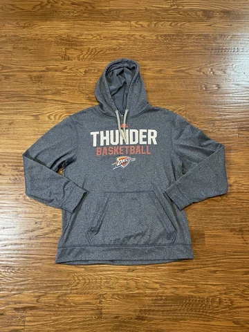 OKC Thunder Adidas Hoodie- Oklahoma City NBA Navy Blue Medium Cover