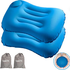 2Pcs Inflatable Camping Travel Pillow Compressible Compact Comfortable Ergonomic