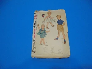 Mono y camisa de colección años 50 patrón de costura simplicidad 3909 niños pequeños talla 3   - Imagen 1 de 4