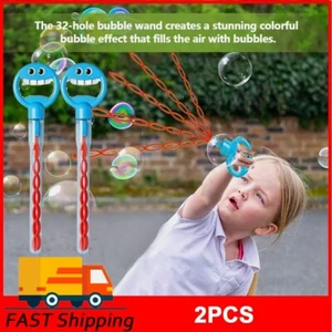 2Pcs 32 Hole Smiling Face Bubble Wand Bubble Blower Bubble Maker for Kids Summer - Picture 1 of 9
