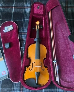 4/4 Violin For Beginners Mendini MV200 With Bow Carrying Case And Starter Book - Picture 1 of 23