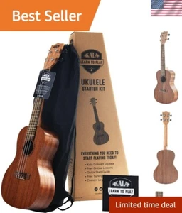 Official Mahogany Ukulele Concert Kit - Learn to Play with Free Online Lessons - Picture 1 of 9