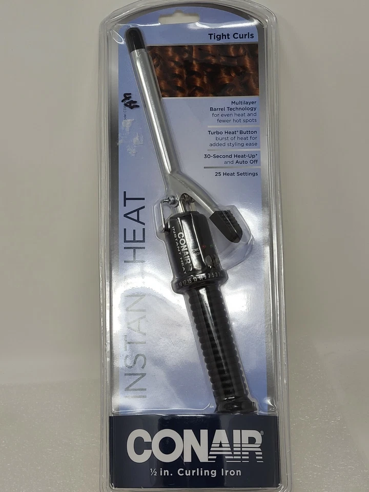 CONAIR 1/2” Instant Heat Curling Iron 30-Second Instant Heat-Up Model CD80JCS
