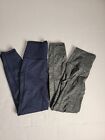 Aerie Leggings LOT 2 Womens Small 7/8 High Rise Side Pockets Heather Blue Gray