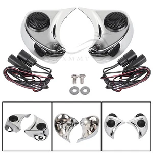 Kit de altavoces tweeter cápsulas cromadas para motocicleta para Harley Street Tri Glide 2014-up - Imagen 1 de 14
