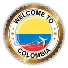 Colombia Flag Welcome Label Car Bumper Sticker Decal