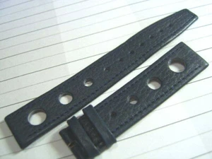 CINTURINO SVIZZERO ANNI 60-70 18 MM BLU FORO GRANDE PER HEUER OMEGA BREITLING... *5836 - Foto 1 di 4