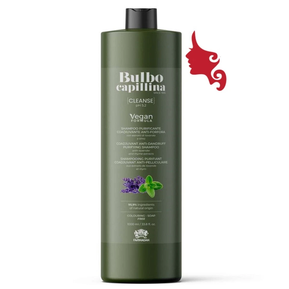 BULBO Capillina Shampoo CLEANSE VEGAN Farmagan 1000 ml Forfora Grassa o Secca