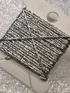 Silver 4ply Heavy Metallic Embellishing Thread x 3m Wonderfil Sizzle - Picture 1 of 1