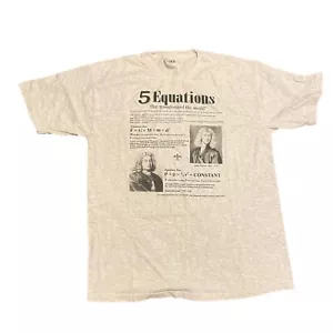 Vintage 90s Einstein T-Shirt Mens L Double Sided Math Equations - Picture 1 of 3