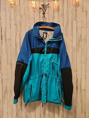 Chaqueta de esquí de colección negra Diamond Sugarbush XL bloques de colores azul azulado ligera  Foto 1 de 4