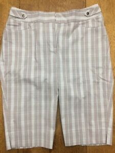 Cutter & Buck Ladies Golf Shorts - Cotton/Nylon/Spandex - Gray Plaid - Size 8