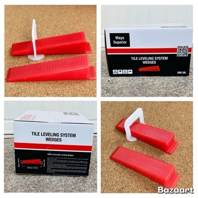 500 Pieces Reusable Wedges for 1/8",1/16" and 1/32" Spacers,tile leveling system - Image 1 of 4
