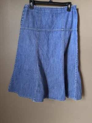 Falda Denim Eddie Bauer Vintage Talla 6 Modesta Ajuste Mínimo Cottage Acampanada Foto 1 de 4