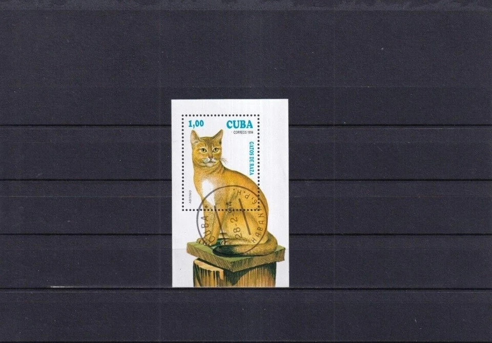 SA32c Caribbean Island 1994 Cat, minishoja usada Foto 1 de 1