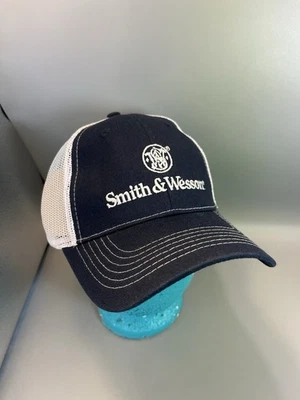 Boné de beisebol ajustável preto S&W Smith & Wesson gancho/laço malha caminhoneiro novo - Imagem 1 de 4