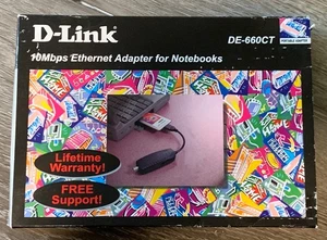 D-Link DE-660CT 10Mbps Combo 16-Bit Ethernet Network Card For Notebooks New - Picture 1 of 5