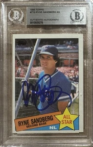 1985 Topps Ryne Sandberg AS #713 BGS Authentic Auto Cubs HOFer - Picture 1 of 2